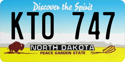 ND license plate KTO747