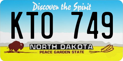 ND license plate KTO749