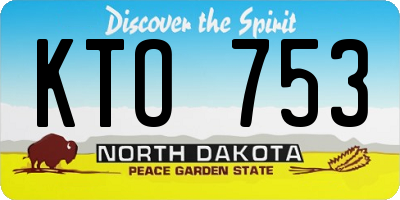 ND license plate KTO753