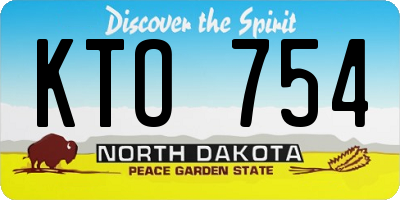 ND license plate KTO754