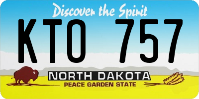 ND license plate KTO757
