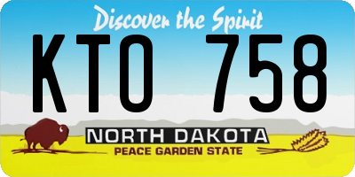 ND license plate KTO758