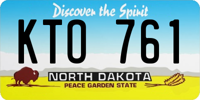 ND license plate KTO761