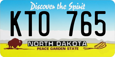 ND license plate KTO765