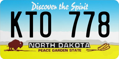 ND license plate KTO778