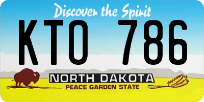 ND license plate KTO786