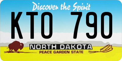 ND license plate KTO790
