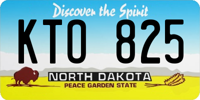 ND license plate KTO825
