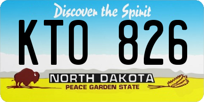 ND license plate KTO826