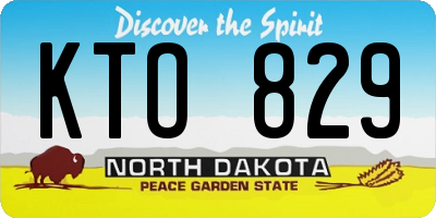 ND license plate KTO829