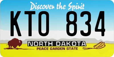 ND license plate KTO834