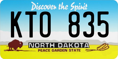 ND license plate KTO835