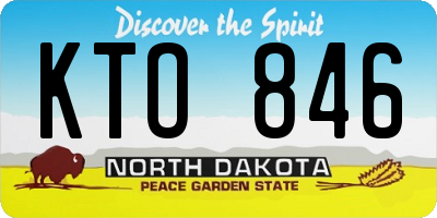 ND license plate KTO846