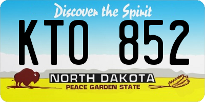 ND license plate KTO852