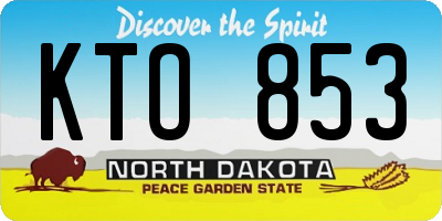 ND license plate KTO853