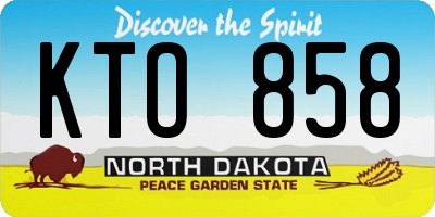 ND license plate KTO858