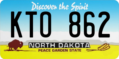 ND license plate KTO862