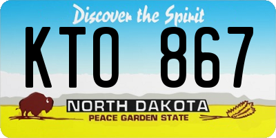 ND license plate KTO867