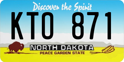 ND license plate KTO871