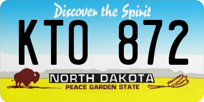 ND license plate KTO872