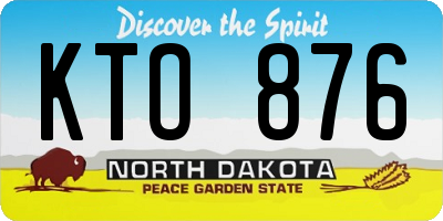 ND license plate KTO876