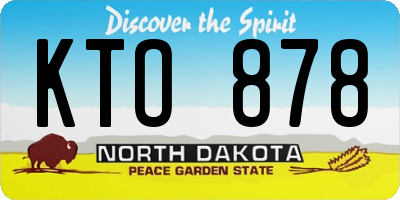 ND license plate KTO878