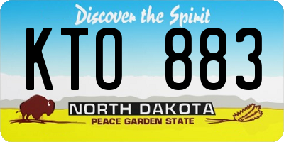 ND license plate KTO883