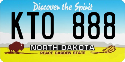 ND license plate KTO888