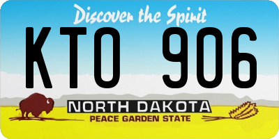 ND license plate KTO906