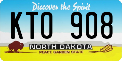 ND license plate KTO908