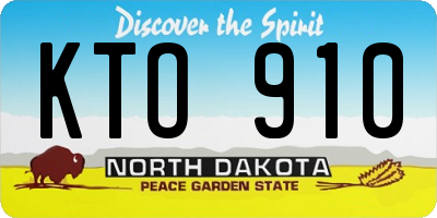 ND license plate KTO910