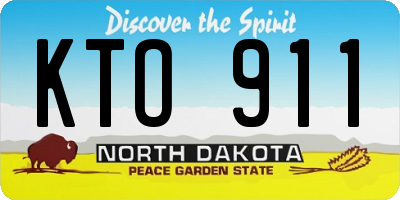 ND license plate KTO911