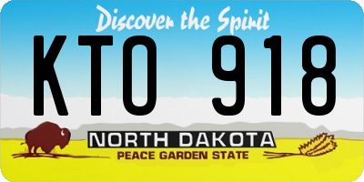 ND license plate KTO918