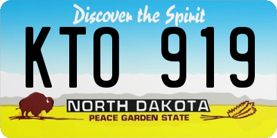 ND license plate KTO919