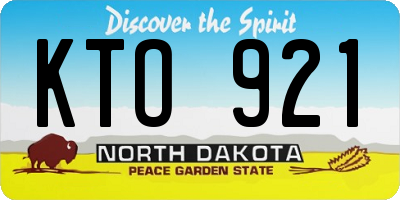 ND license plate KTO921