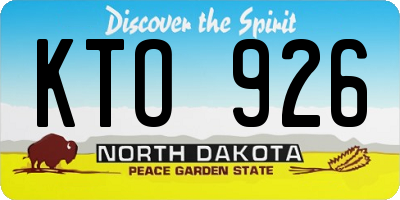 ND license plate KTO926