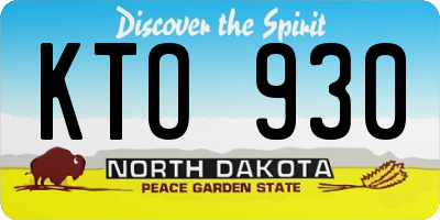 ND license plate KTO930