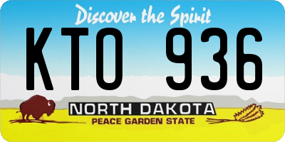 ND license plate KTO936