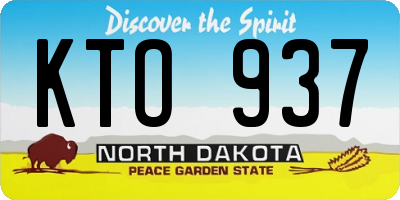 ND license plate KTO937