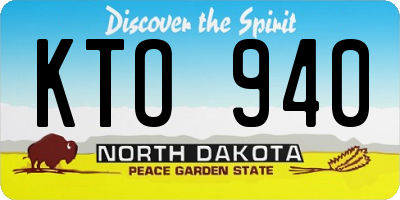 ND license plate KTO940