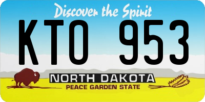 ND license plate KTO953