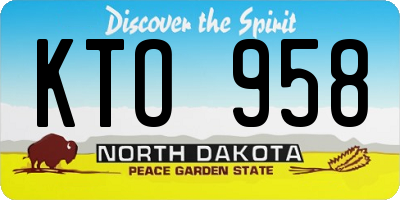 ND license plate KTO958
