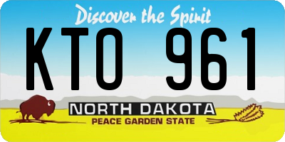 ND license plate KTO961