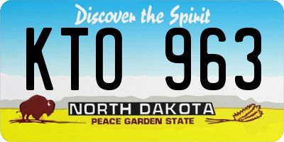 ND license plate KTO963