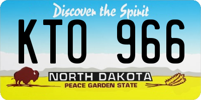ND license plate KTO966