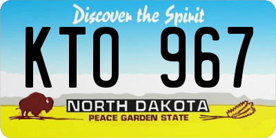 ND license plate KTO967