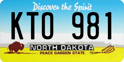 ND license plate KTO981