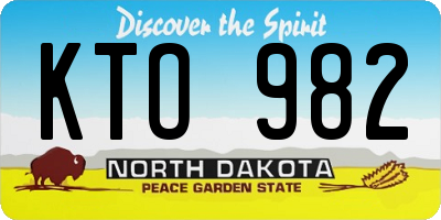 ND license plate KTO982