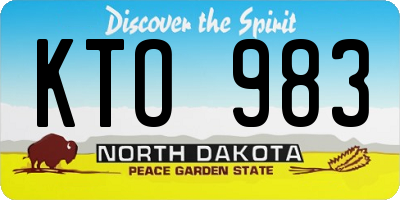 ND license plate KTO983