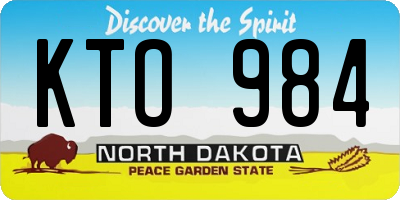 ND license plate KTO984